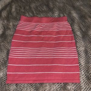 Coral white stretchy skirt